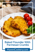 Baked flounder pin graphic.
