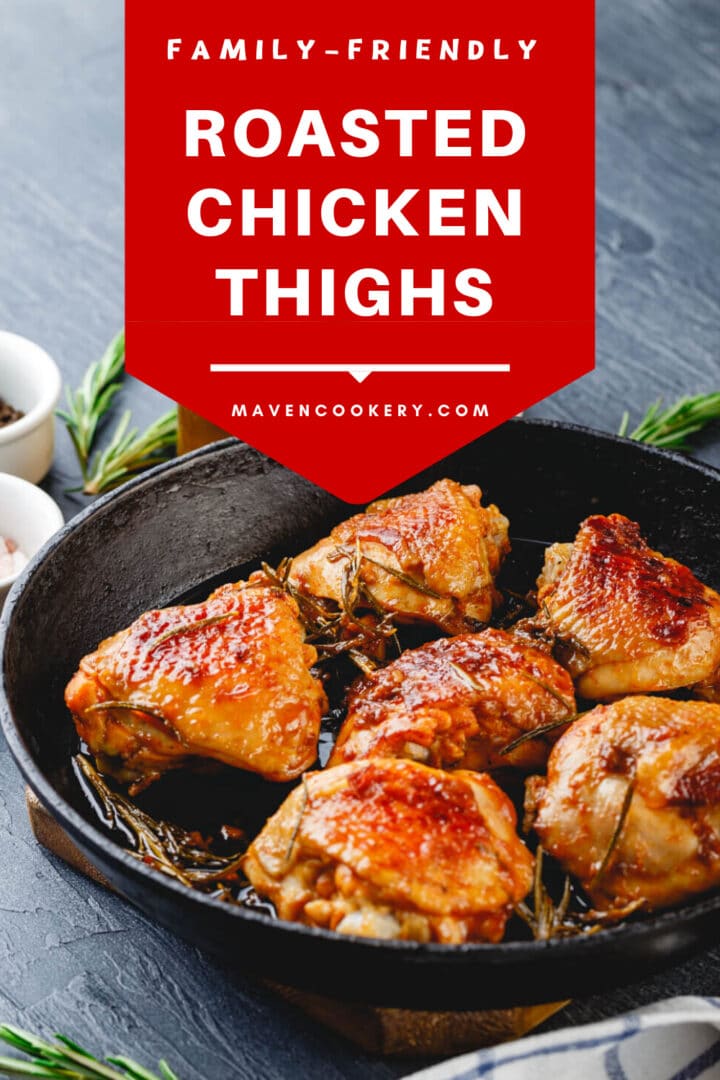Roasted Chicken Thighs in a cast iron pan