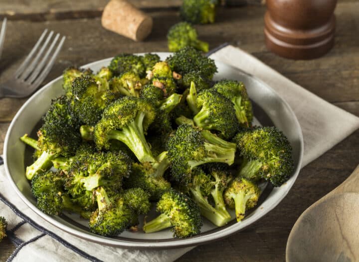 Sautéed Broccoli with garlic, red chili flakes and olive oil. Seasoned with salt and pepper.