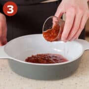 spread sauce in bottom of dish